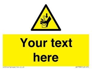 Custom warning hand crushing between press brake tool